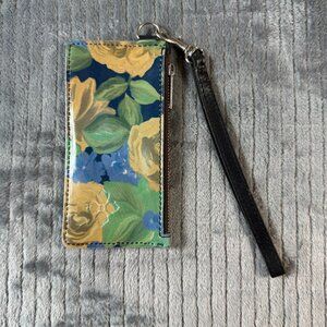 Patricia Nash Almeria Credit Card Wristlet Rose Floral Blue Wallet